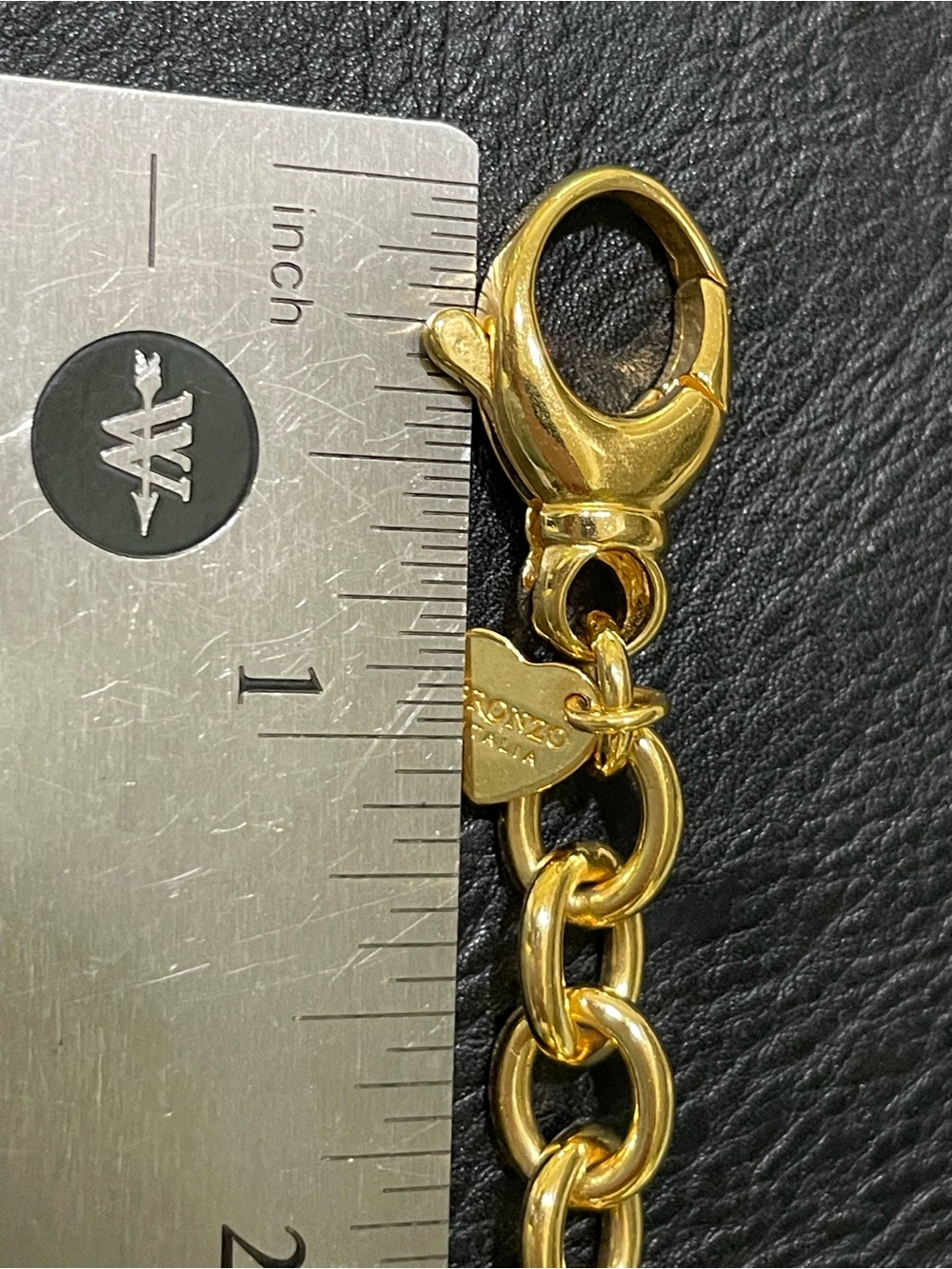 Milor Italy Bronze Gold Plate Chunky Chain Bracelet Y2K McBling Bronzo Italia - Picture 9 of 13